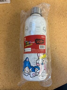 Nintendo Super Mario 3D World Bowser's Fury White Kids Water Bottle